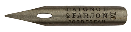 Kalligraphie Spitzfeder, Baignol & Farjon, Bordereau F