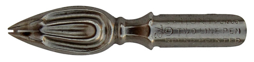 Kalligraphie Doppelstrichfeder, C. Howard Hunt Pen Co., No. 72, Two Line Pen, Round Pointed, Typ 2