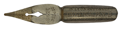 D. Leonardt & Co, No. 1348, Depose, Universal Pen B, Registered Sep 1867