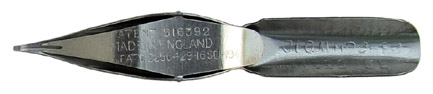 Schreibfeder Geo W. Hughes, Platernal Pen No. 1335 EF. H.P., Unterseite mit Unterfeder