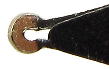 Schnurzugfeder, Gilbert & Blanzy-Poure, Treraid 1.25 mm, Schreibspitze, Vergrößerung der Schreibplatte