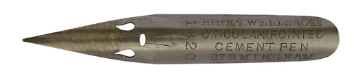 Hinks, Wells & Co, No. 1820, Circular Pointed Cement Pen