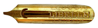 E. W. Leo, Leos Libelle 371, gold, linksgeschraegte Feder