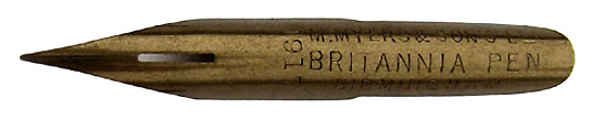 Spitzfeder, M. Myers & Con Ltd., No. 1917, Britannia Pen