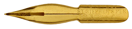 Perry & Co, Schreibfeder St. Stephens Pen No. 206 F, Gold