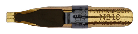 Schreibfeder mit quadratischer Schreibplatte, R. Esterbrook & Co, Drawlet Pen No. 10, 1,8 mm