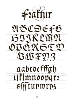 Calligraphy Alphabet, Gothic script