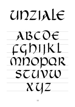 Calligraphy Alphabet, Uncial Script