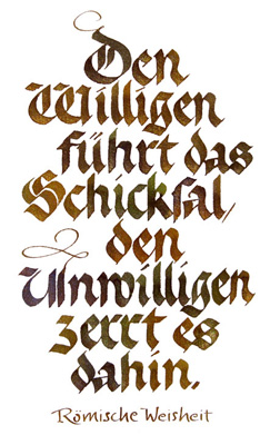 Kalligrafie Roemische Weissheit