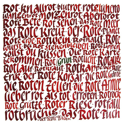 Kalligrafie Format-Quadrat-Rot