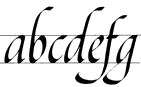 Schriftmuster, Buchstaben mit der Bandzugfeder geschrieben
